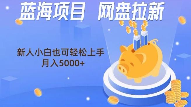 蓝海项目网盘拉新，新人小白也可操作，每月收入5000+-猴哥VIP资源站