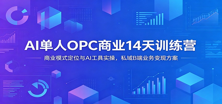 AI单人OPC商业14天训练营：商业模式定位与AI工具实操，私域B端业务变现方案-猴哥VIP资源站