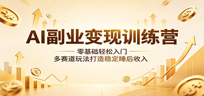 AI副业变现训练营：零基础轻松入门，多赛道玩法打造稳定睡后收入-猴哥VIP资源站