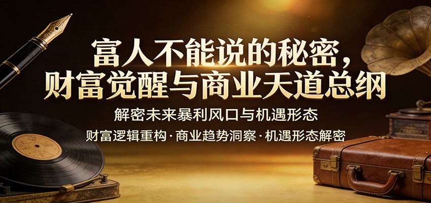 富人不能说的秘密,财富觉醒与商业天道总纲,解密未来暴利风口与机遇形态-猴哥VIP资源站