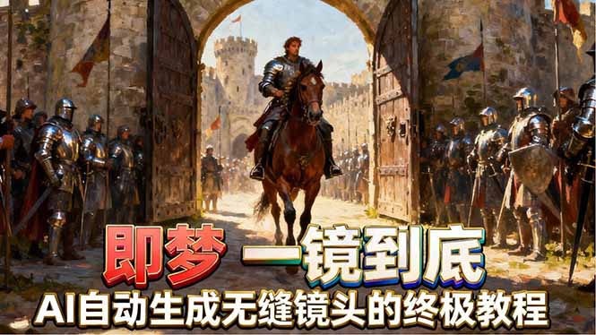 即梦AI一镜到底终极教程，智能补帧+运镜技巧，AI自动生成无缝丝滑长镜头高效出片-猴哥VIP资源站