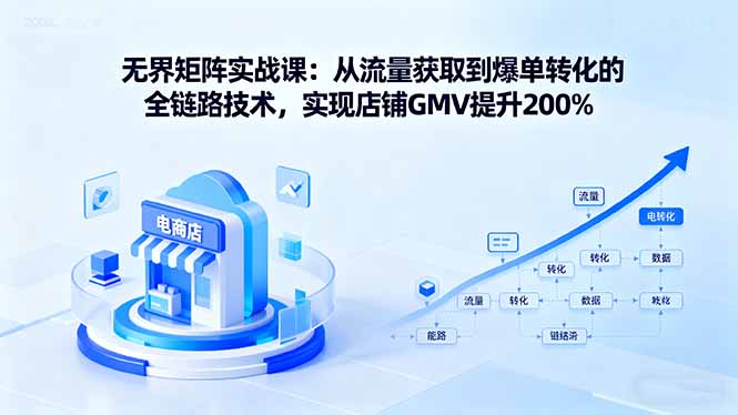 无界矩阵实战课:从流量获取到爆单转化的全链路技术,实现店铺GMV提升200%-猴哥VIP资源站