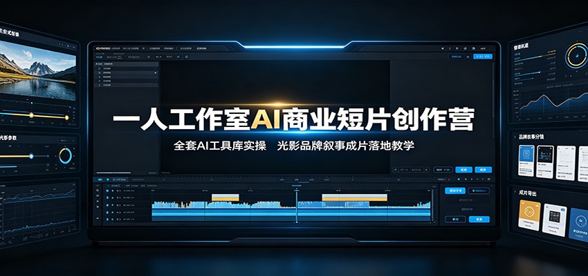 一人工作室AI商业短片创作营:全套AI工具库实操,光影品牌叙事成片落地教学-猴哥VIP资源站