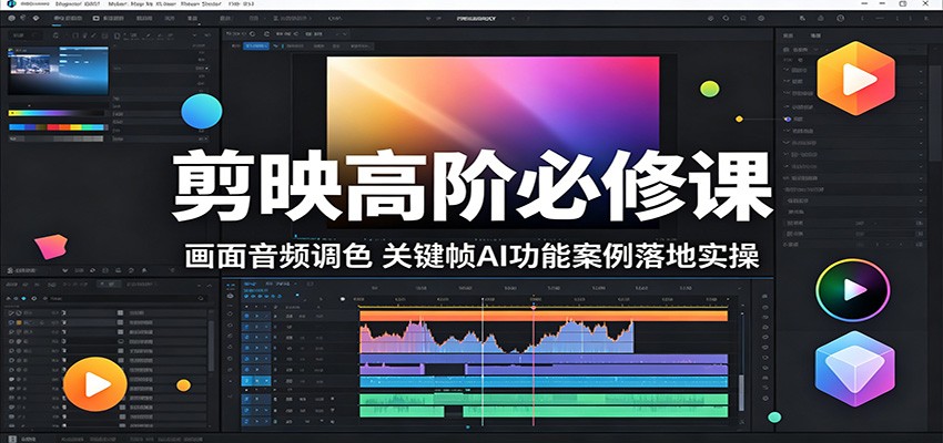 剪映高阶必修课:画面音频调色,关键帧AI功能案例落地实操-猴哥VIP资源站