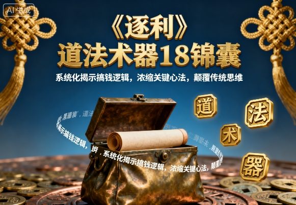 《逐利》道法术器18锦囊，系统化揭示搞钱逻辑，浓缩关键心法，颠覆传统思维(更新)-猴哥VIP资源站