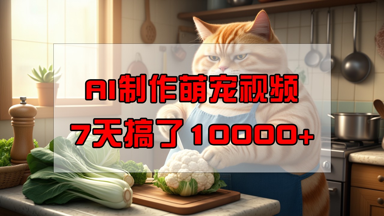 靠AI制作萌宠视频，7天搞了1万+，操作简单门槛低，有手机就行-猴哥VIP资源站