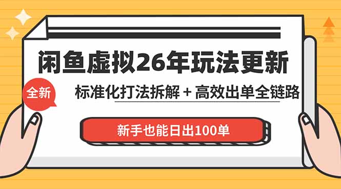 闲鱼虚拟从0到1系统化运营课程：标准化打法拆解 + 高效出单全链路教学，新手也能日出100单-猴哥VIP资源站