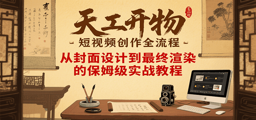 图片[1]-天工开物短视频创作全流程，从封面设计到最终渲染的保姆级实战教程-猴哥VIP资源站