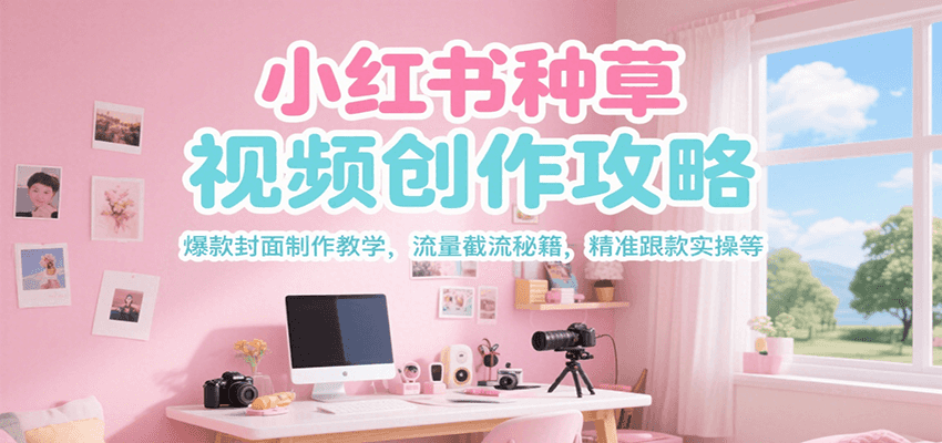 小红书种草视频创作攻略，爆款封面制作教学 ，流量截流秘籍 ，精准跟款实操等-猴哥VIP资源站