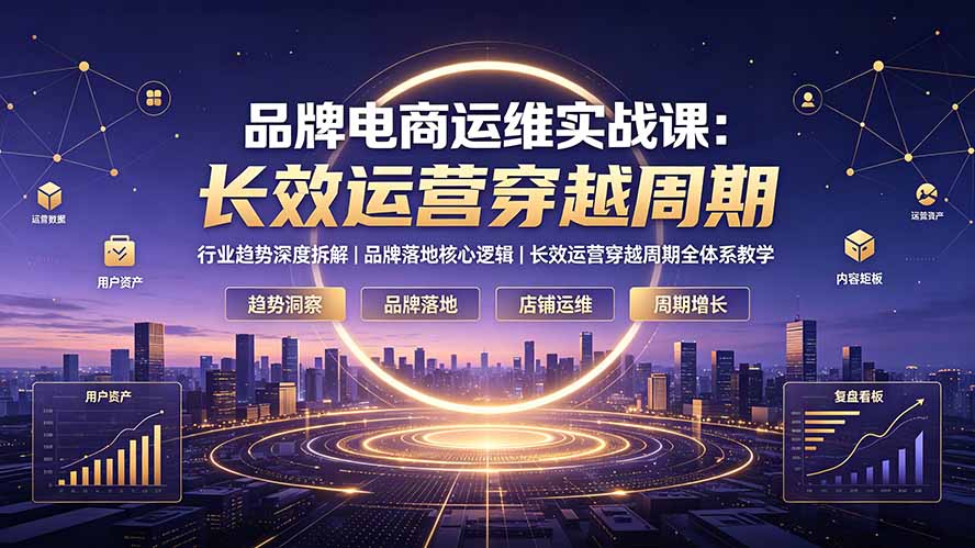 品牌电商运维实战课:行业趋势深度拆解|品牌落地核心逻辑|长效运营穿越周期全体系教学-猴哥VIP资源站