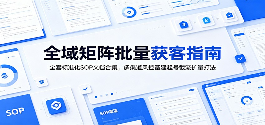 全域矩阵批量获客指南:全套标准化SOP文档合集,多渠道风控基建起号截流扩量打法-猴哥VIP资源站