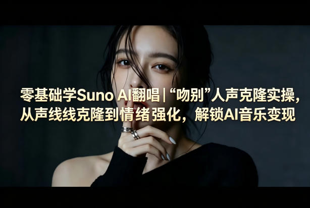 零基础学Suno AI翻唱|《吻别》人声克隆实操,从声线克隆到情绪强化,解锁AI音乐变现-猴哥VIP资源站