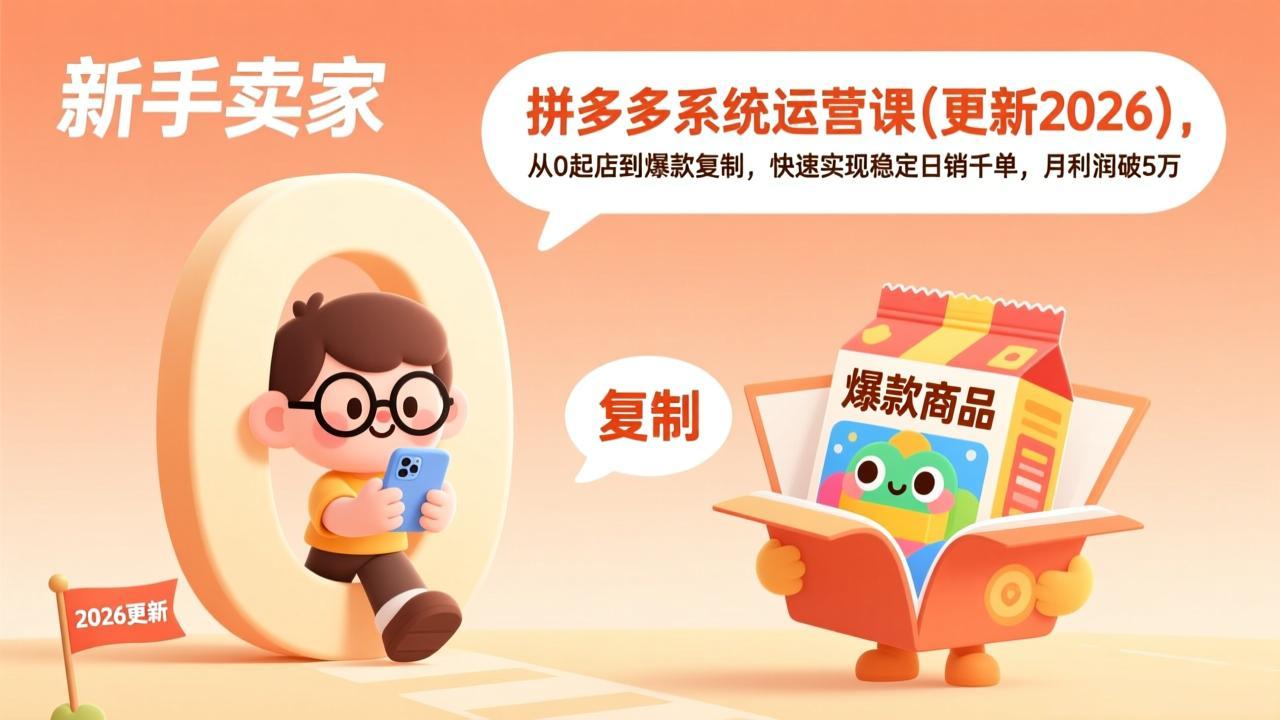 拼多多系统运营课(更新2026-猴哥VIP资源站