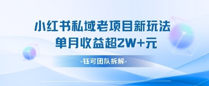 小红书私域项目新玩法,单月变现过W+-猴哥VIP资源站