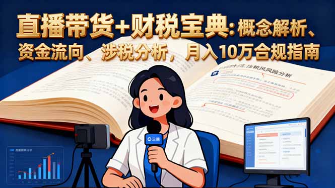 直播带货+财税宝典：概念解析、资金流向、涉税分析，月入10万合规指南-猴哥VIP资源站
