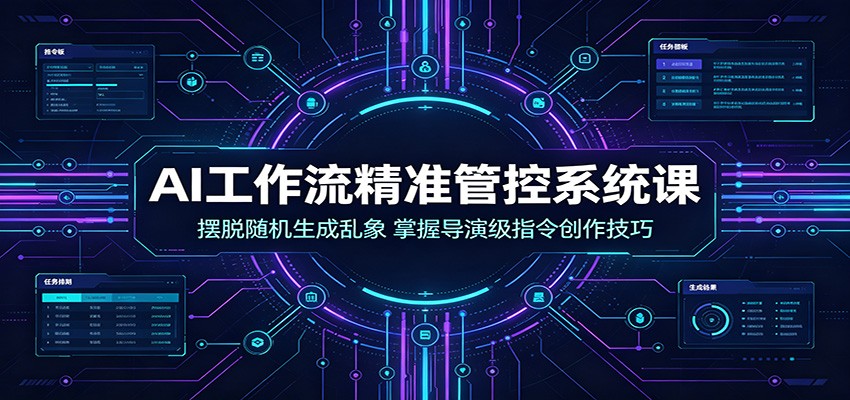 AI工作流精准管控系统课:摆脱随机生成乱象,掌握导演级指令创作技巧-猴哥VIP资源站