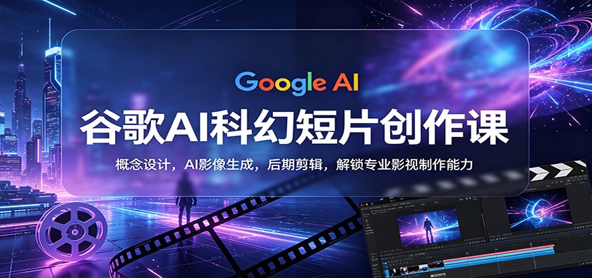 谷歌AI科幻短片创作课:概念设计,AI影像生成,后期剪辑,解锁专业影视制作能力-猴哥VIP资源站