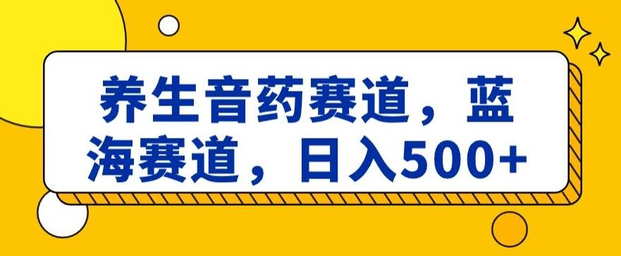 养生音药赛道,蓝海赛道,日入500+【揭秘】-猴哥VIP资源站