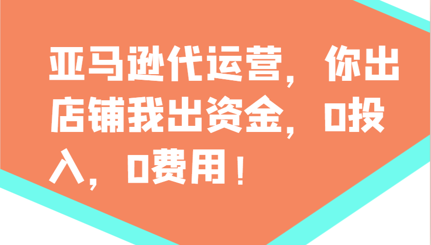 亚马逊代运营,你出店铺我出资金,0投入,0费用,无责任每天300分红,赢亏我承担-猴哥VIP资源站