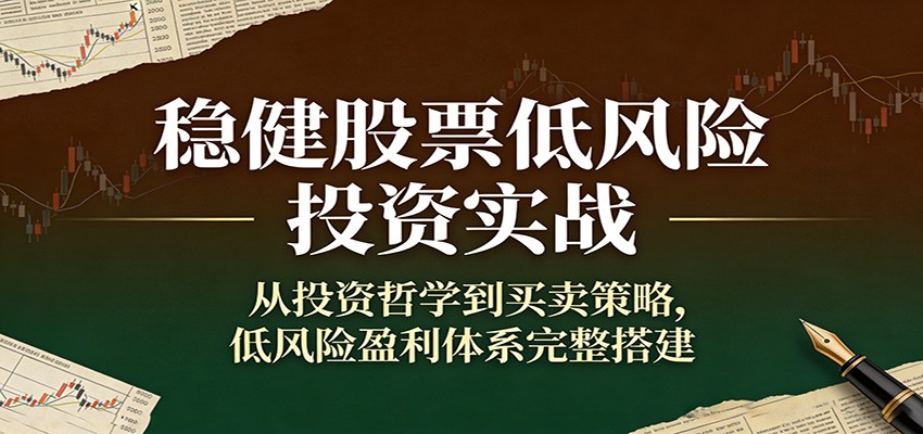 稳健股票低风险投资实战：从投资哲学到买卖策略，低风险盈利体系完整搭建-猴哥VIP资源站