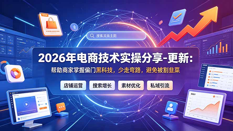 2026年电商技术实操分享-更新7月：帮助商家掌握偏门黑科技，少走弯路，避免被割韭菜-猴哥VIP资源站