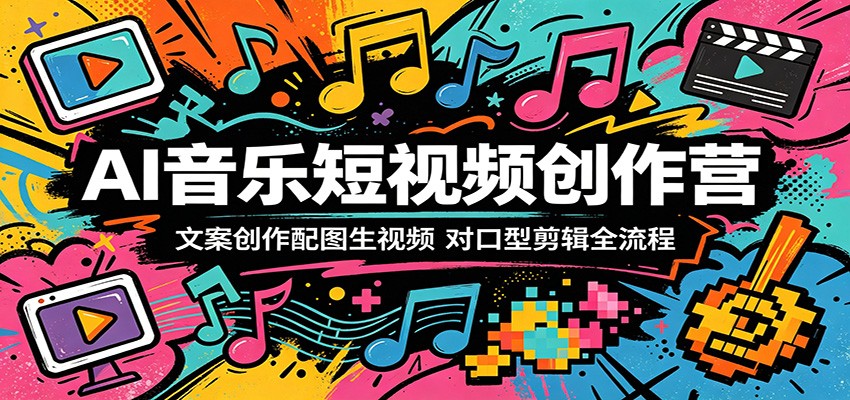 AI音乐短视频创作营:文案创作配图生视频,对口型剪辑全流程-猴哥VIP资源站