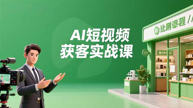 AI短视频获客实战课,数字人创作、实体行业应用、精准引流,30天获取客源月入6万+-猴哥VIP资源站