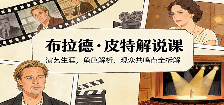 演员说-布拉德.皮特解说课：演艺生涯，角色解析，观众共鸣点全拆解-猴哥VIP资源站