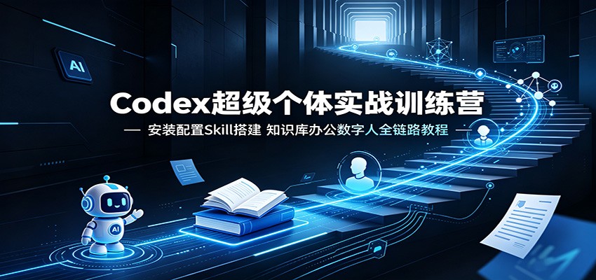 Codex超级个体实战训练营:安装配置Skill搭建,知识库办公数字人全链路教程-猴哥VIP资源站
