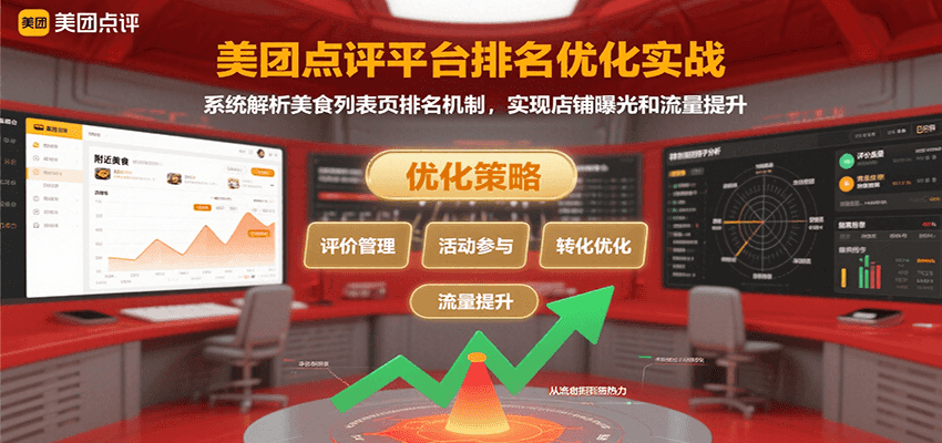美团点评平台排名优化实战，系统解析美食列表页排名机制，实现店铺曝光和流量提升-猴哥VIP资源站
