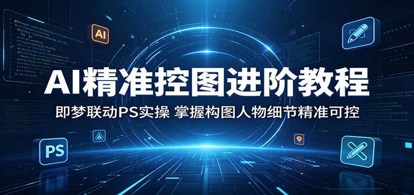 AI精准控图进阶教程：即梦联动PS实操，掌握构图人物细节精准可控-猴哥VIP资源站