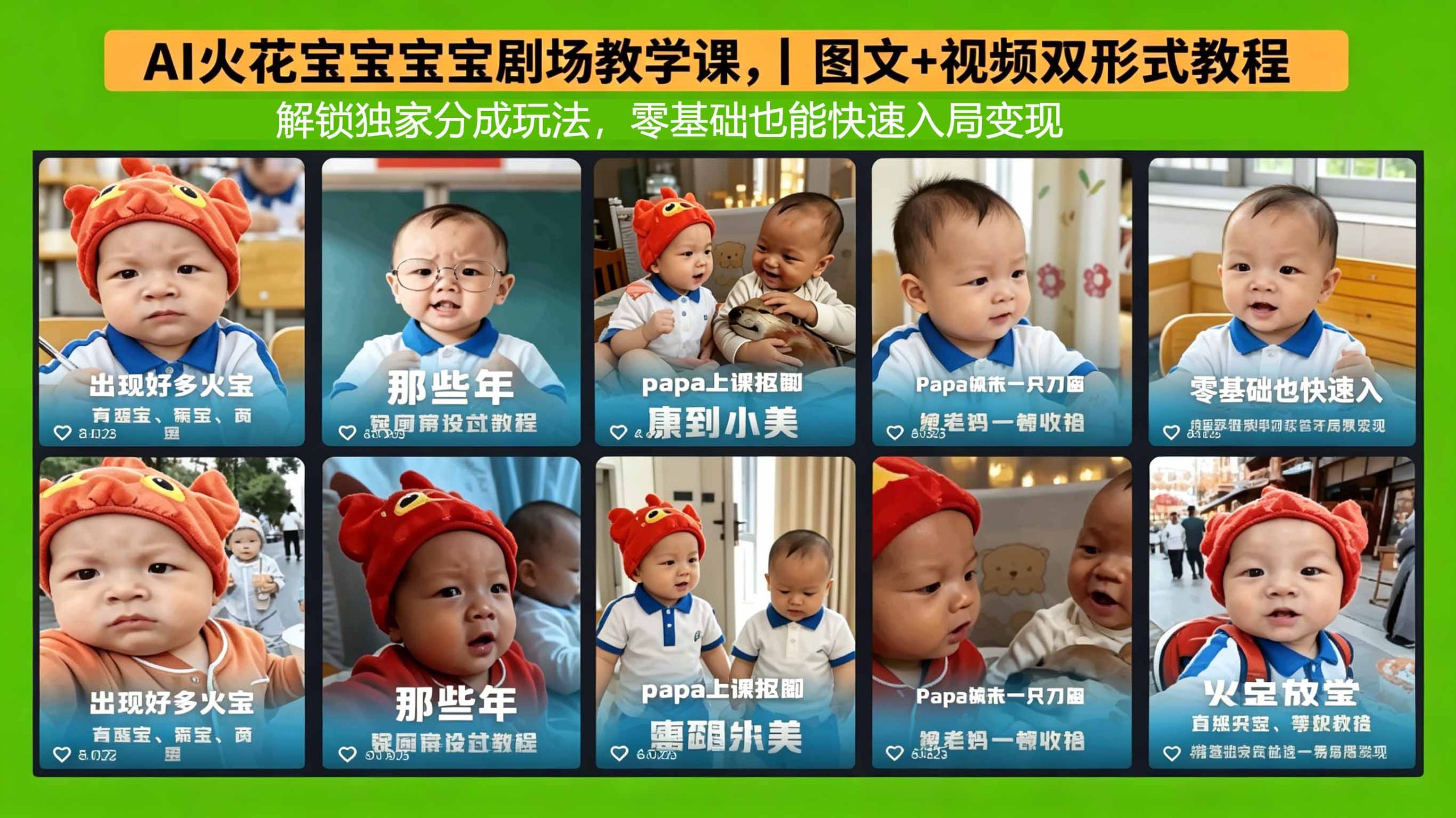 AI火花宝宝宝宝剧场教学课，图文+视频双形式教程，解锁独家分成玩法，零基础也能快速入局变现-猴哥VIP资源站