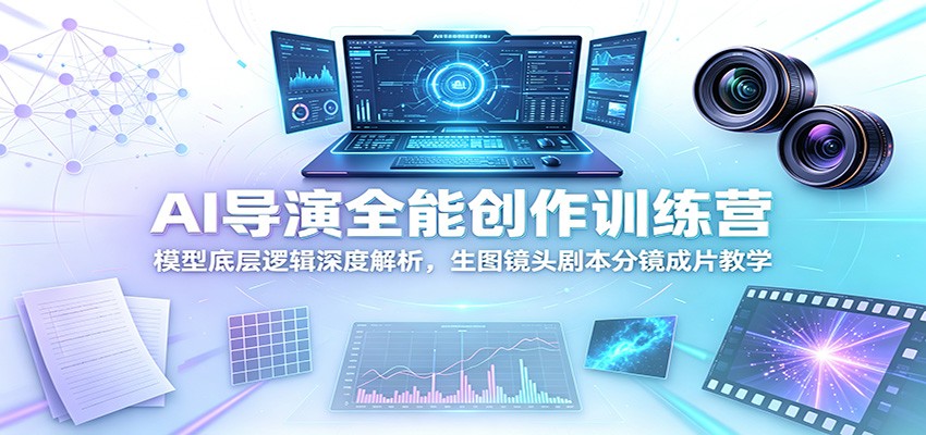 AI导演全能创作训练营:模型底层逻辑深度解析,生图镜头剧本分镜成片教学-猴哥VIP资源站