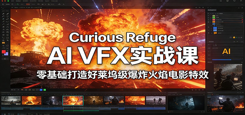 图片[1]-Curious Refuge AI VFX实战课，零基础打造好莱坞级爆炸火焰电影特效-猴哥VIP资源站