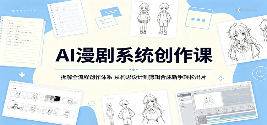 AI漫剧系统创作课:拆解全流程创作体系,从构思设计到剪辑合成新手轻松出片-猴哥VIP资源站