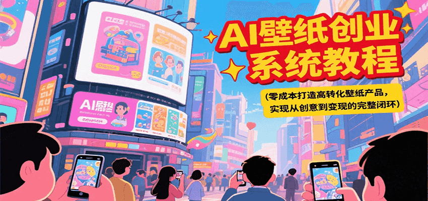 AI壁纸创业系统教程，零成本打造高转化壁纸产品，实现从创意到变现的完整闭环-猴哥VIP资源站