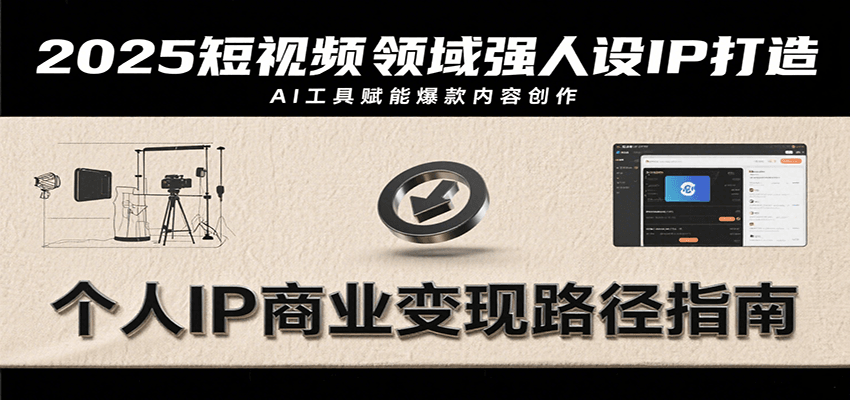2025短视频领域强人设IP打造，结合爆款案例与AI工具应用，从个人出镜到商业成交转化-猴哥VIP资源站
