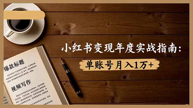 小红书变现年度实战指南:7大变现方式/爆款标题/视频写作,单账号月入1万+-猴哥VIP资源站