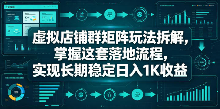 虚拟店铺群矩阵玩法拆解，掌握这套落地流程，实现长期稳定日入1K收益【揭秘】-猴哥VIP资源站