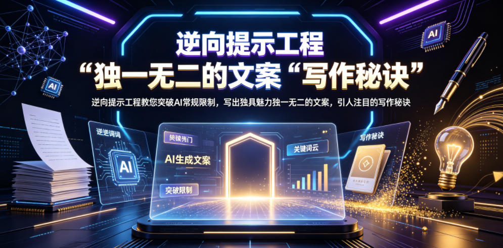 逆向提示工程教您突破AI常规限制，写出独具魅力独一无二的文案，引人注目的写作秘诀【原创双语字幕】-猴哥VIP资源站