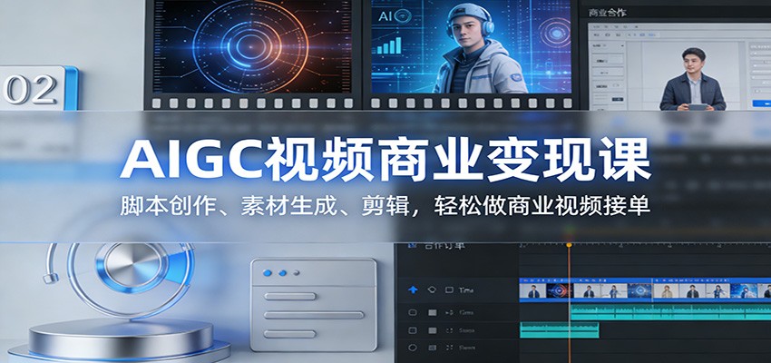 AIGC视频商业变现课:脚本创作、素材生成、剪辑,轻松做商业视频接单-猴哥VIP资源站