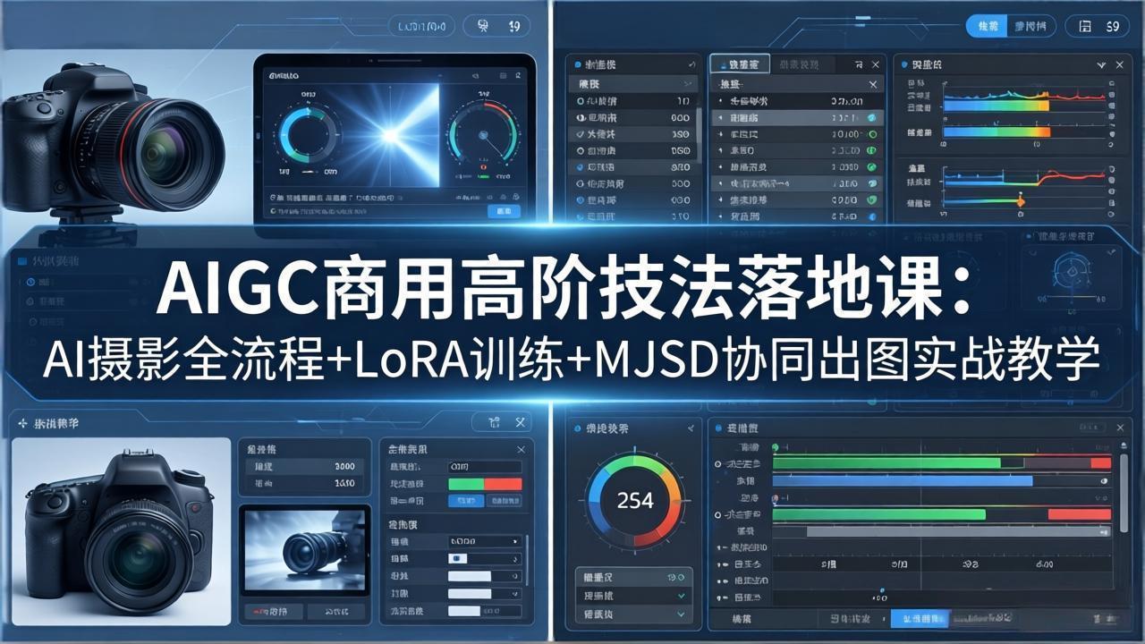 AIGC商用高阶技法落地课：AI摄影全流程+LoRA训练+MJSD协同出图实战教学-猴哥VIP资源站