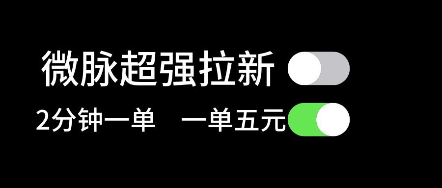 微脉超强拉新， 两分钟1单， 一单利润5块，适合小白-猴哥VIP资源站