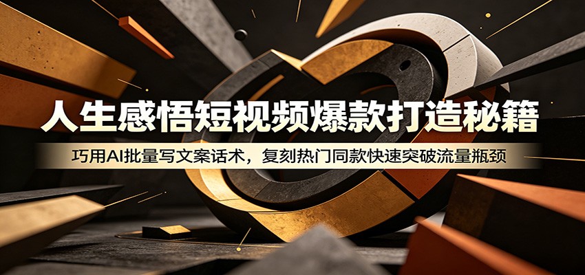 人生感悟短视频爆款打造秘籍：巧用A 批量写文案话术，复刻热门同款快速突破流量瓶颈-猴哥VIP资源站