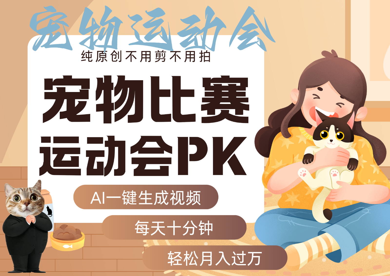 AI萌宠运动员跳水 射击 篮球 足球比赛 每天十分钟 附详细提示词文案库 代替做…-猴哥VIP资源站