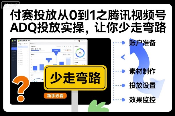 付赛投放从0到1之腾讯视频号ADQ投放实操，让你少走弯路-猴哥VIP资源站