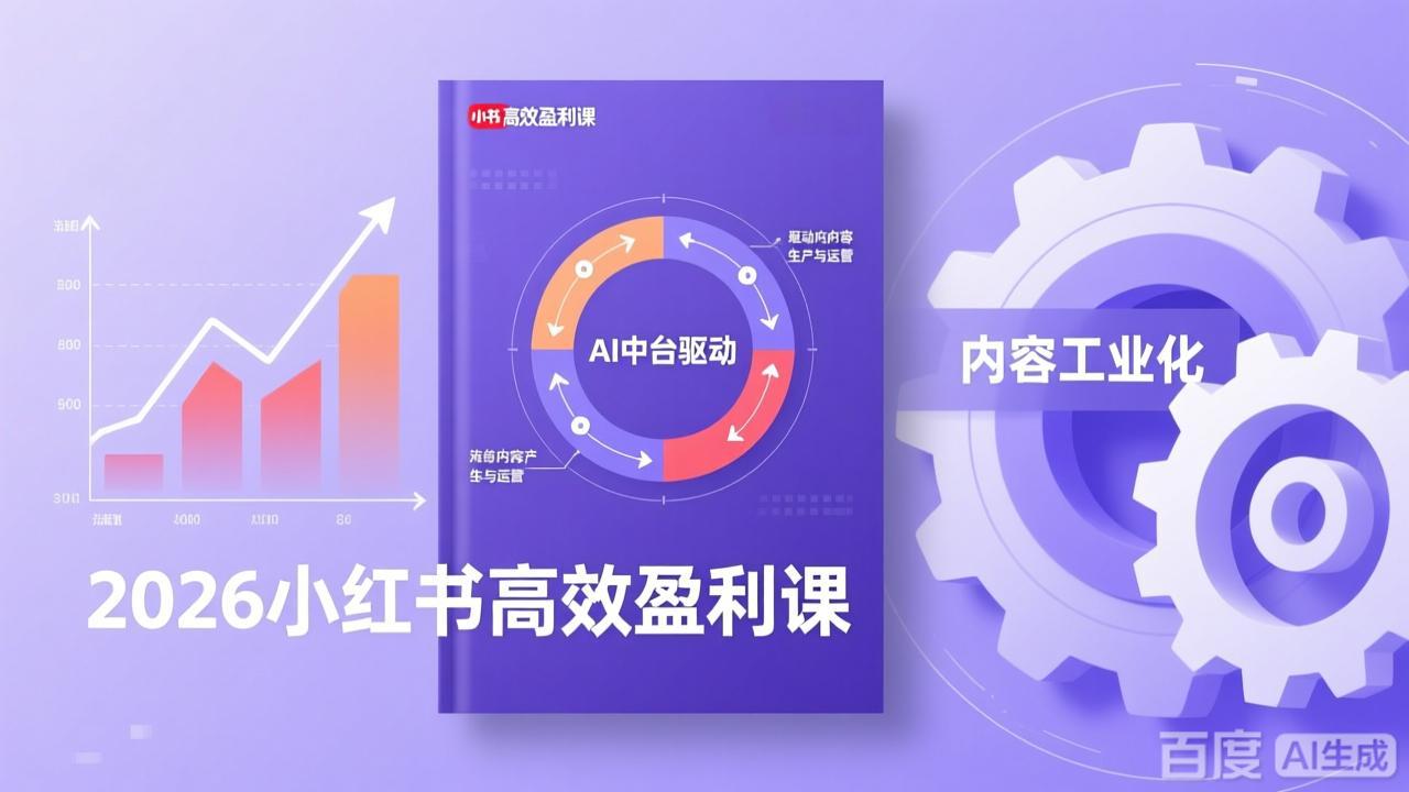 2026小红书高效盈利课,流量双引擎+内容工业化+AI中台驱动,构建可复制的千万级营收模型-猴哥VIP资源站