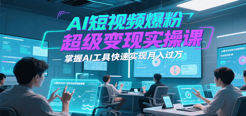 AI短视频爆粉超级变现实操课,掌握AI工具快速实现月入过万-猴哥VIP资源站