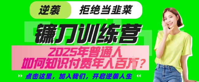 【网创项目终点站-镰刀训练营超级IP合伙人】25年普通人如何通过知识付费实现逆袭【揭秘】-猴哥VIP资源站