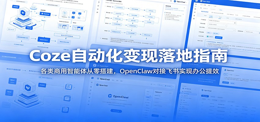 Coze自动化变现落地指南:各类商用智能体从零搭建,OpenClaw对接飞书实现办公提效-猴哥VIP资源站